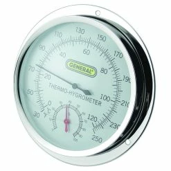 High-Temperature Analog Humidity-Temperature Meter in Stainless Steel Case