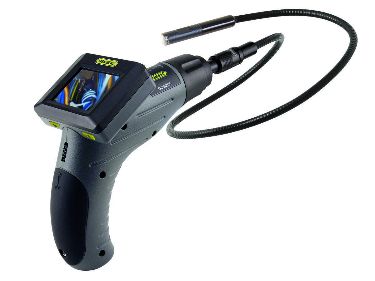 Video Inspection Camera/Borescope with 2.4 In. Screen and 12mm Probe