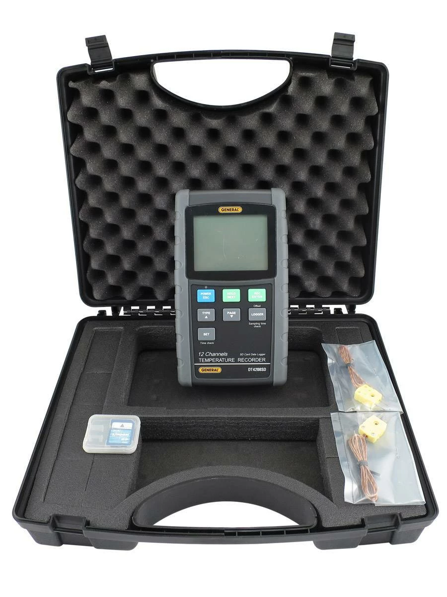 12-Channel Thermocouple Thermometer with Excel-formatted Data Logging SD Card - Image 3