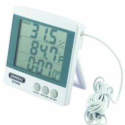 In/Out Temperature-Humidity Monitor with Clock and Jumbo Display