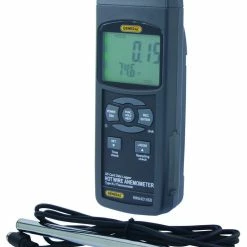 Hot Wire Anemometer-Thermometer with Excel-Formatted Data Logging SD Card and "K/J" Port