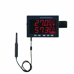 Calibratable Data Logging Temperature-Humidity Monitor with Jumbo LED Display and Remote Probe
