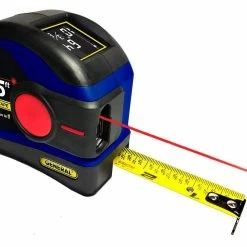2-IN-1 65 FOOT LASER TAPE MEASURE WITH DIGITAL DISPLAY, Blue