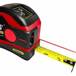 2-in-1 65 Foot Laser Tape Measure with Digital Display, Red