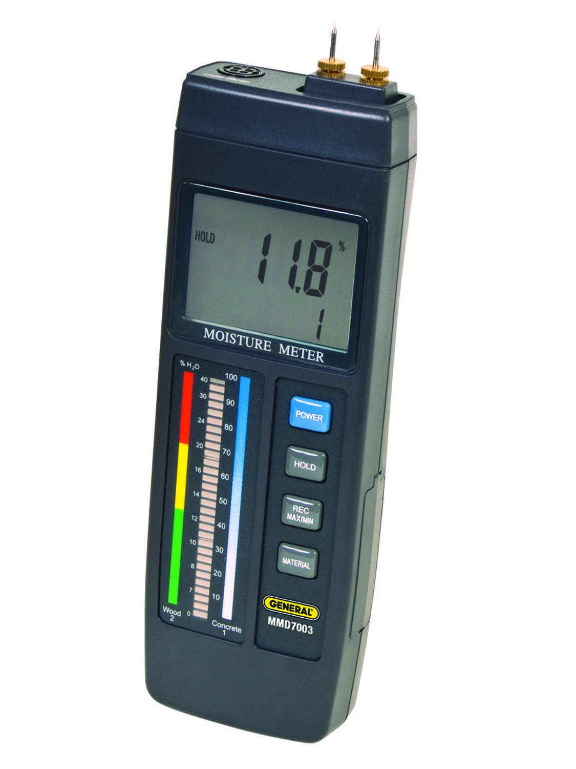 Pin-Type LCD Moisture Meter with LED Bar Graph - Image 2